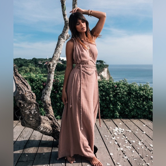 AYA Sacred Wear — One Shoulder Dusty Pink Goddess Dress - Picture 13 of 14
